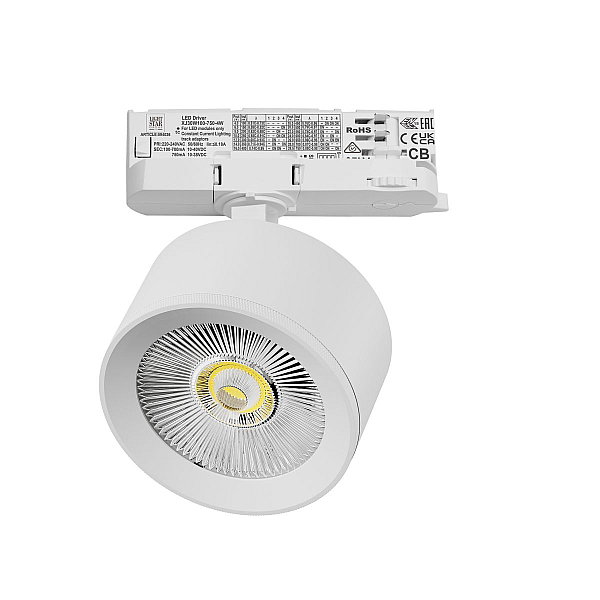 Трековый трехфазный светильник Quattro LED с адаптером Lightstar Alta Pro A5536QT (215536 + 594036)