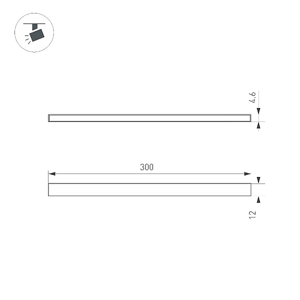 Трековый магнитный светильник Arlight MAG-MICROCOSM-STRIP-L300-5W Warm3000 (BK, 100 deg, 24V) 043265