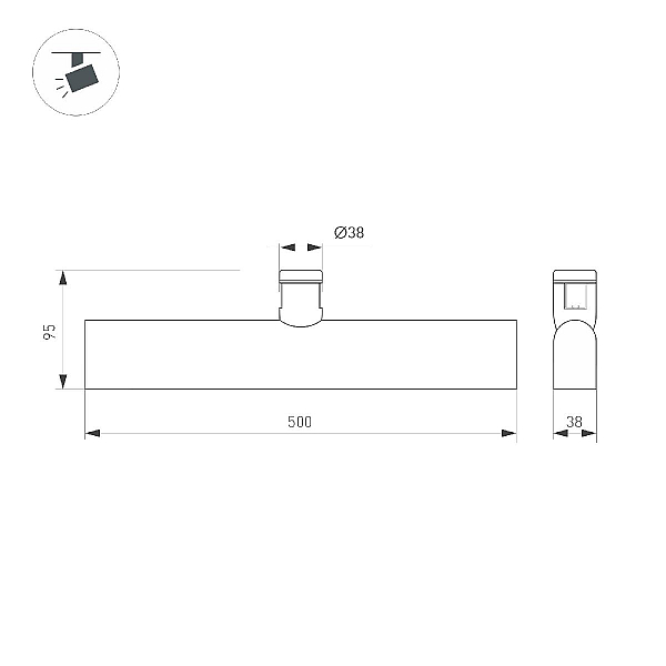 Трековый светодиодный светильник Arlight Art-Apriori-Flat-L500-15W Warm3000 039296