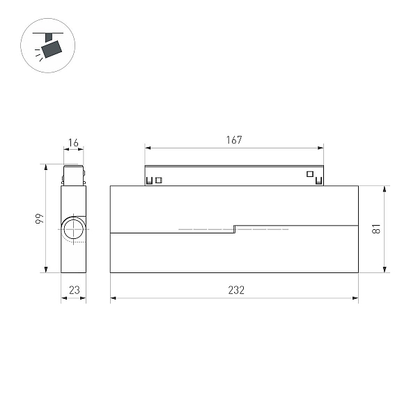 Трековый магнитный светильник Arlight MAG-ORIENT-DOTS-FOLD-S230-12W Day4000-MIX (BK, 30 deg, 48V, TUYA Zigbee) (IP20 Металл) 056402