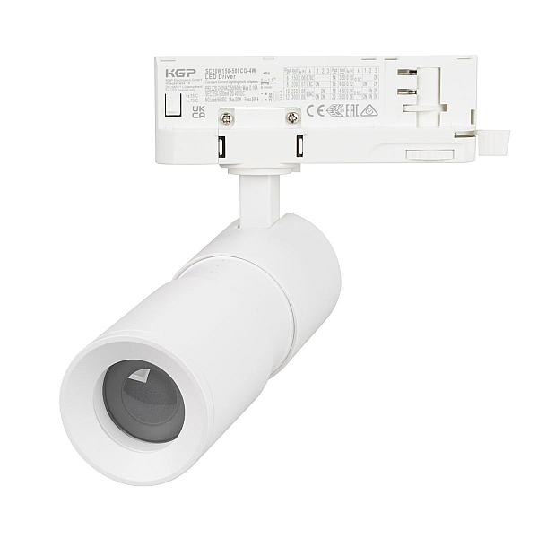 Трековый трехфазный светильник Arlight LGD-ARTEMIS-TRACK-4TR-R55-12W Warm2700 (WH, 8-80 deg, 230V, TRIAC) (IP20 Металл) 053474