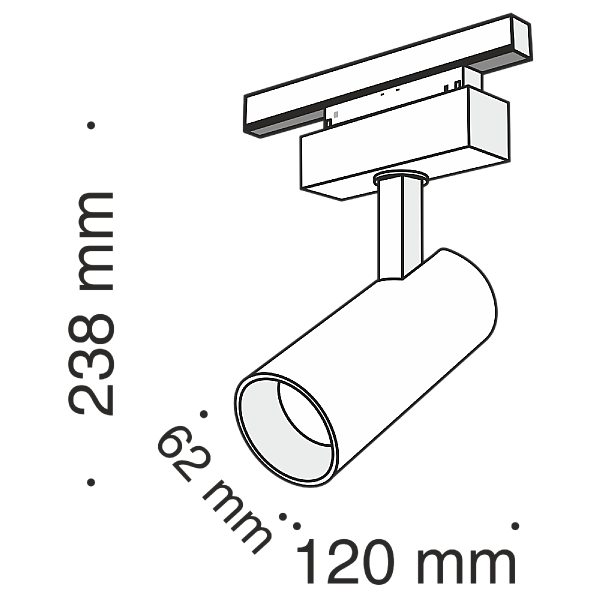 Трековый светодиодный светильник для магнитного шинопровода Maytoni Track lamps TR019-2-15W4K-B