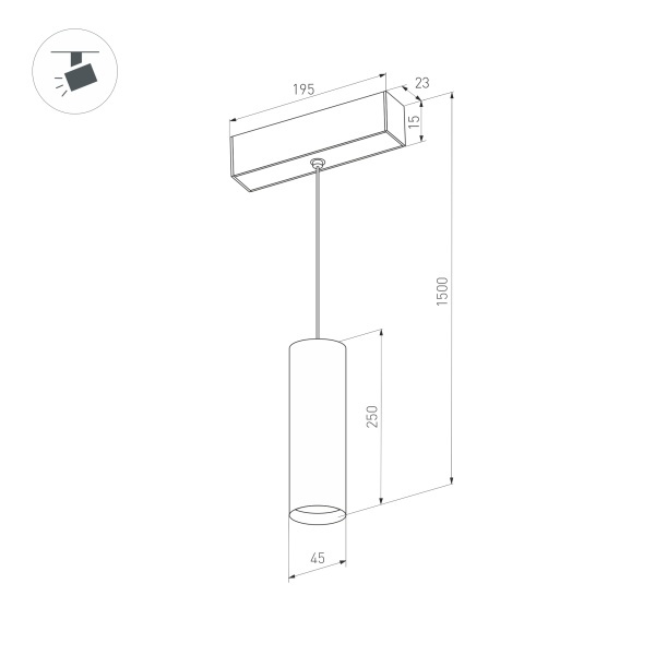 Трековый светильник Arlight Mag-Orient-Spot-Hang-R45-12W Warm3000 035830
