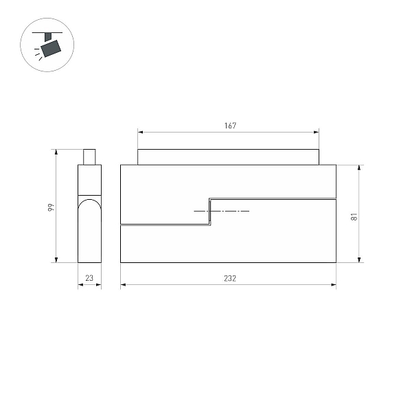 Трековый светильник Arlight Mag-Orient-Laser-Fold-S230-12W Warm3000 034642(1)