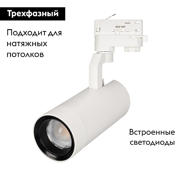 Трековый светодиодный светильник Arlight LGD-Gelios-4TR-R80-30W Day4000 036090