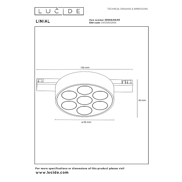 Трековый светильник Lucide Linial Xavi 55908/08/05