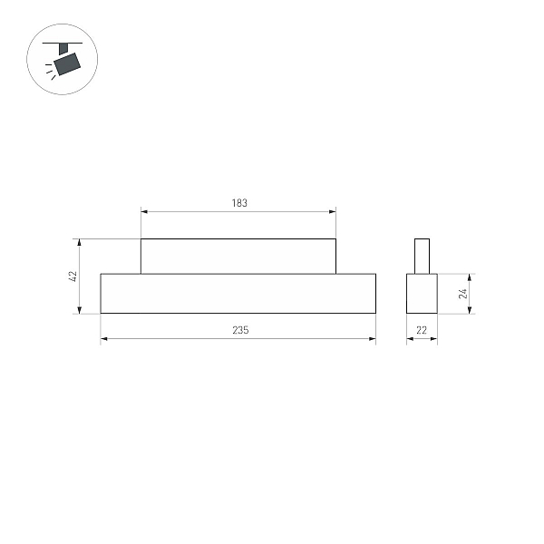 Трековый магнитный светильник ArlightMAG-ORIENT-FLAT-L235-8W Day4000 (WH, 100 deg, 48V) (IP20 Металл) 035832(1)