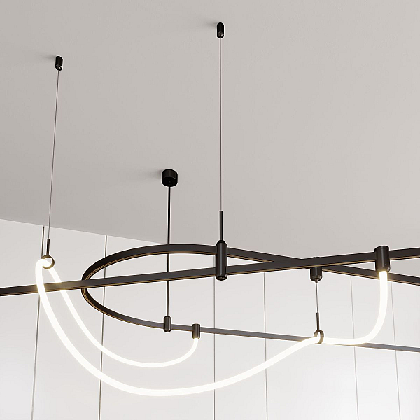 Трековый светильник Arlight ART-APRIORI-TUBE-ELASTIC-R38-L5000-60W Warm3000 (Черный, 360 deg, 48V) (IP20 Металл) 049277(1)