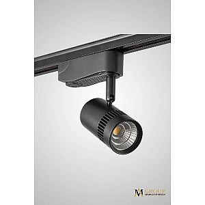 Трековый однофазный светильник AM Group AM230-7W BK 3000K