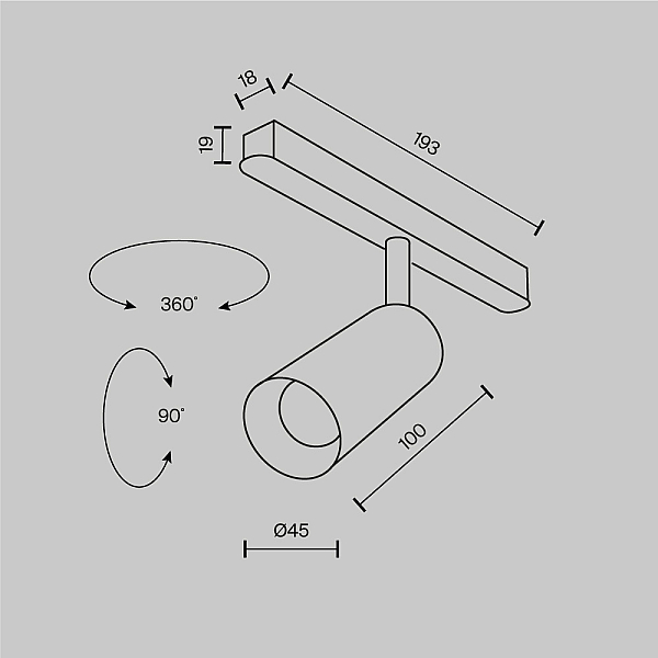 Трековый светодиодный светильник Maytoni Technical Magnetic Exility Focus Led TR032-2-5W4K-M-BBS