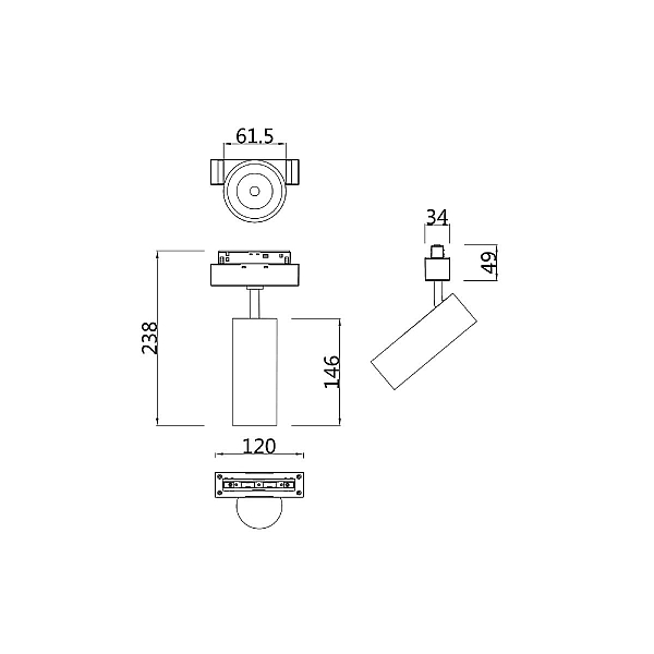 Трековый светодиодный светильник для магнитного шинопровода Maytoni Track lamps TR019-2-15W4K-B