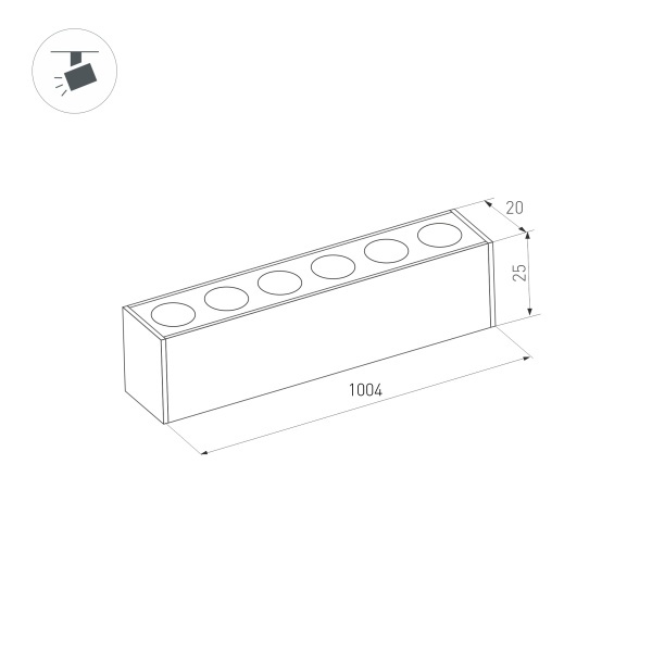 Трековый светильник Arlight Mag-Dots-25-L1000-30W Day4000 034208