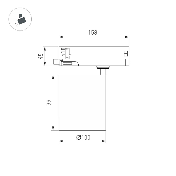 Трековый трехфазный светильник Arlight LGD-DYKE-4TR-R100-36W Day4000 (BK, 38 deg, 230V) 052292