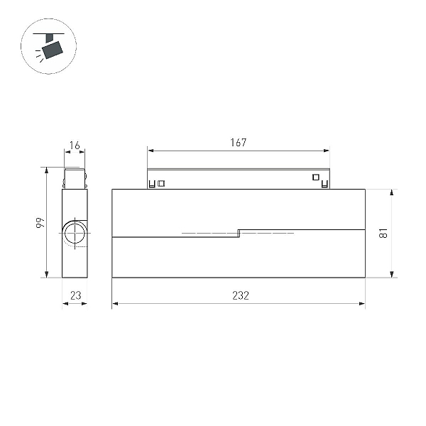Трековый светодиодный светильник Arlight Mag-Flex-Flat-Fold-S230-12W Day4000 047211