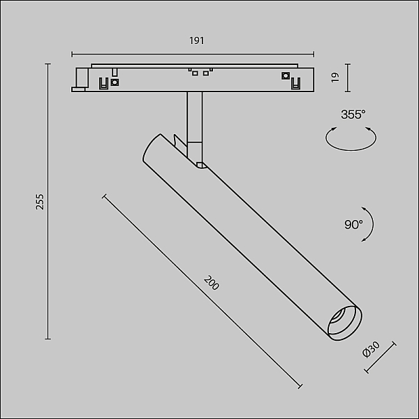 Трековый светодиодный светильник Maytoni Technical Magnetic Exility Focus T TR141-2-6W3K-M-B