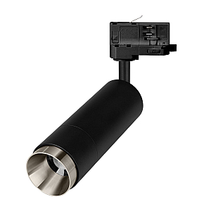 Трековый трехфазный светильник Arlight LGD-GESTIA-TRACK-4TR-R56-15W Warm3000 (Черный-никель, 25-50 deg, 230V) (IP20 Металл) 064972