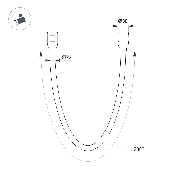 Трековый светильник Arlight ART-APRIORI-TUBE-ELASTIC-R38-L2000-17W Warm3000 053984