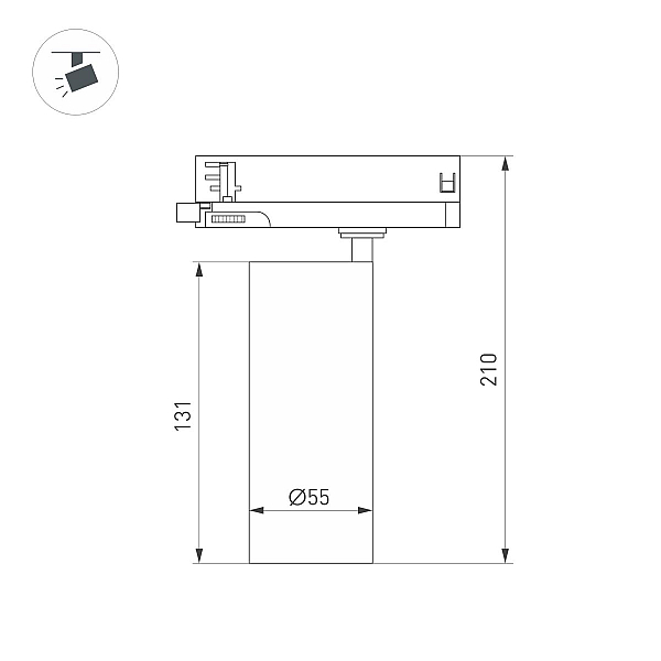 Трековый трехфазный светильник Arlight LGD-SILMA-4TR-R55-4W Day4000 (WH, 4 deg, 230V) (IP20 Металл) 060463