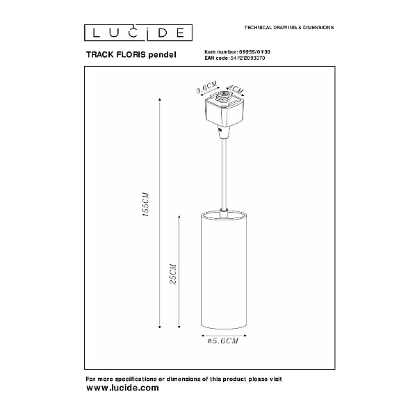 Трековый светильник Lucide FLORIS 09955/01/30