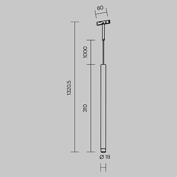 Трековый подвесной светильник Maytoni Technical Skim TR191-1-3W3K-M-BBS