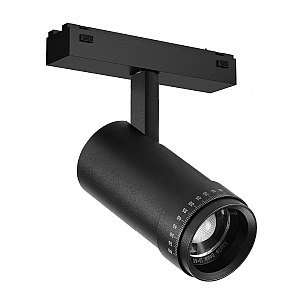 Трековый магнитный светильник Arlight MAG-VIBE-SPOT-ZOOM-R47-10W Warm3000 (BK, 20-55 deg, 48V) 044483