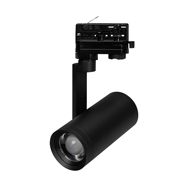 Трековый трехфазный светильник Arlight LGD-URANUS-4TR-R75-18W/25W Warm3500-MIX (BK, 20-50 deg, side holder, 230V) (IP20 Металл) 055807