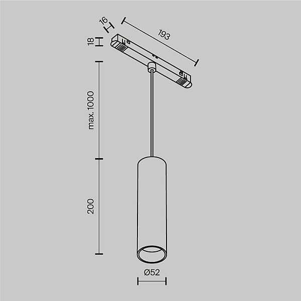 Трековый подвесной светодиодный светильник Maytoni Technical Focus Led TR041-2-12W4K-B