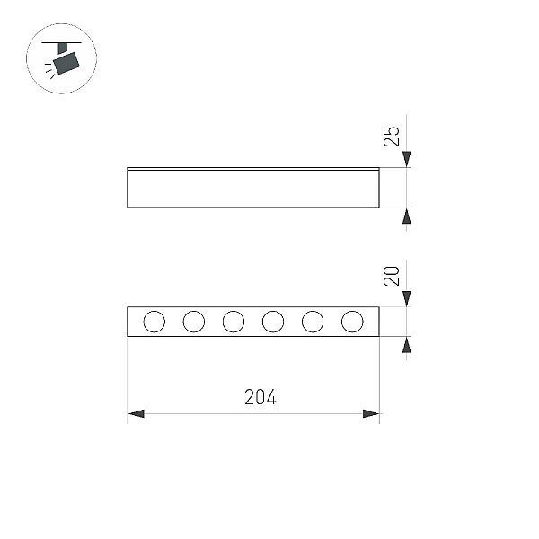 Трековый магнитный светильник Arlight MAG-DOTS-25-L200-6W Warm3000 050049