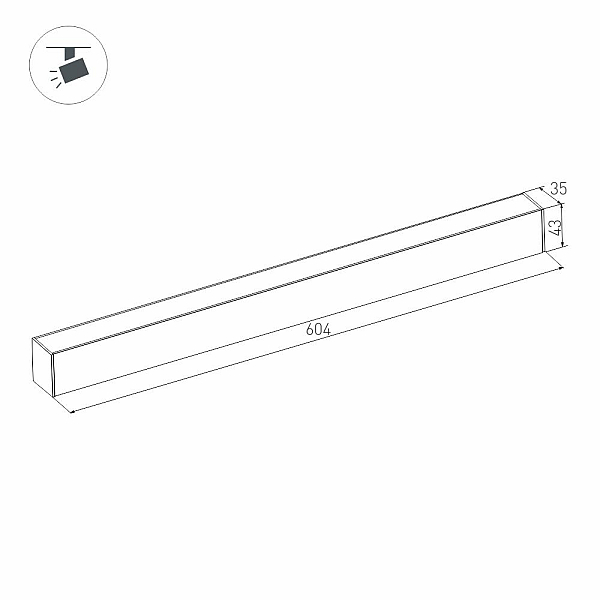 Трековый магнитный светильник Arlight MAG-FLAT-45-L605-18W Warm3000 (BK, 100 deg, 24V, DALI) 046584