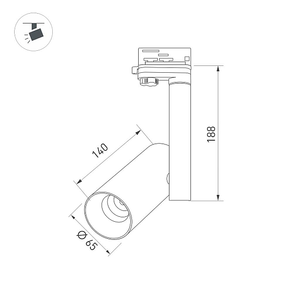 Трековый светильник Arlight SP-Polo-Track-Pipe-R65-8W Day4000 027486