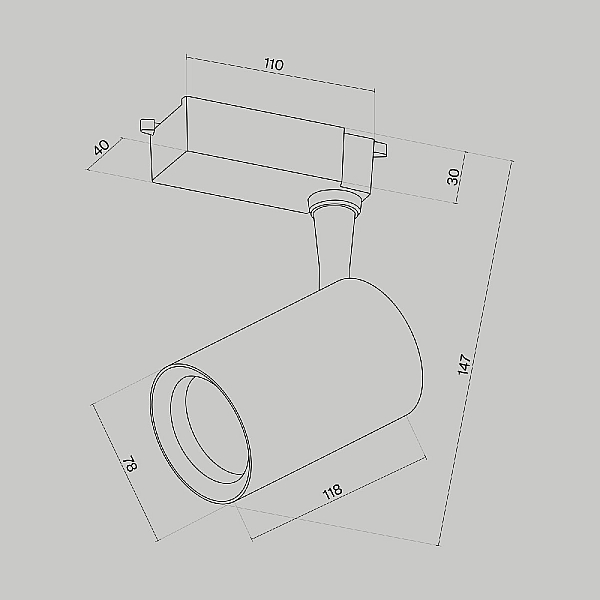 Трековый светильник Maytoni Technical Vuoro TR003-1-10W3K-M-W