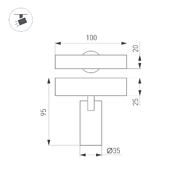 Трековый магнитный светильник Arlight MAG-SPOT-25-R65-5W Warm3000 050074