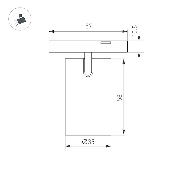 Трековый магнитный светильник Arlight MAG-MICROCOSM-SPOT-R35-5W Warm3000 (BK, 36 deg, 24V) 043252(1)