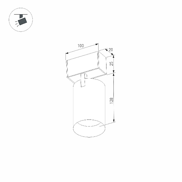 Трековый магнитный светильник Arlight MAG-SPOT-25-R120-12W Warm3000 (BK, 30 deg, 24V, DALI) 046321