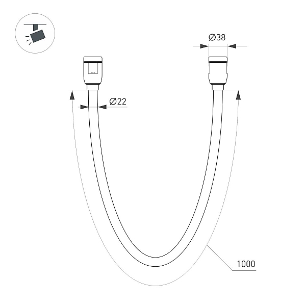 Трековый светильник Arlight ART-APRIORI-TUBE-ELASTIC-R38-L1000-8W Warm3000 049282
