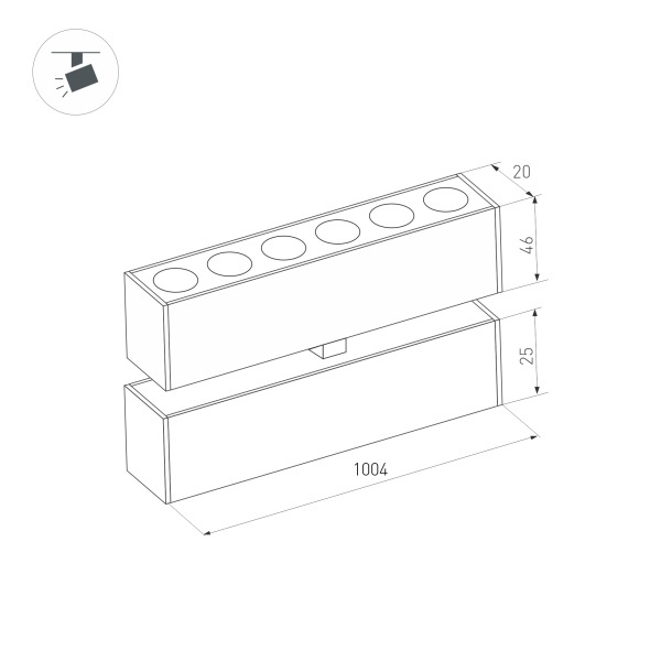 Трековый светильник Arlight Mag-Dots-Fold-25-S1004-30W Warm3000 034232