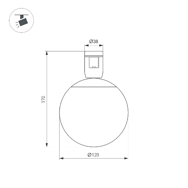 Трековый светодиодный светильник Arlight Art-Apriori-Sfero-R120-5W Warm3000 039290