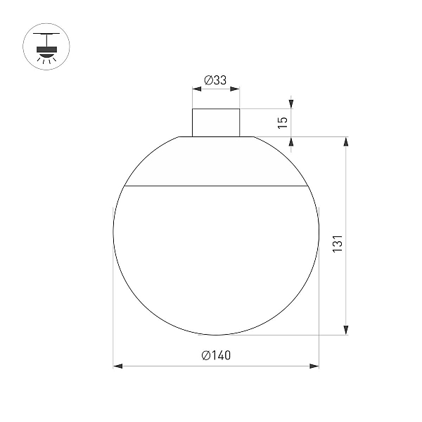 Трековый светильник Arlight ART-INBELT-SFERO-R140-7W Day4000-MIX (BK, 240 deg, 48V, DALI) 051180