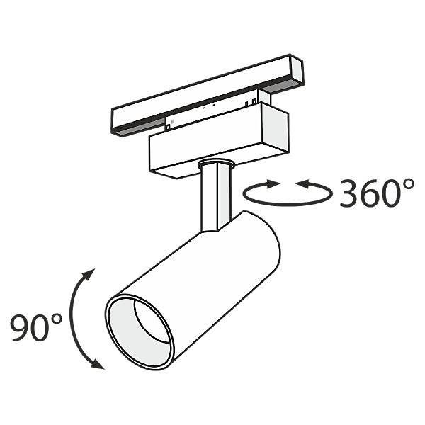 Трековый светодиодный светильник для магнитного шинопровода Maytoni Track lamps TR019-2-15W4K-B