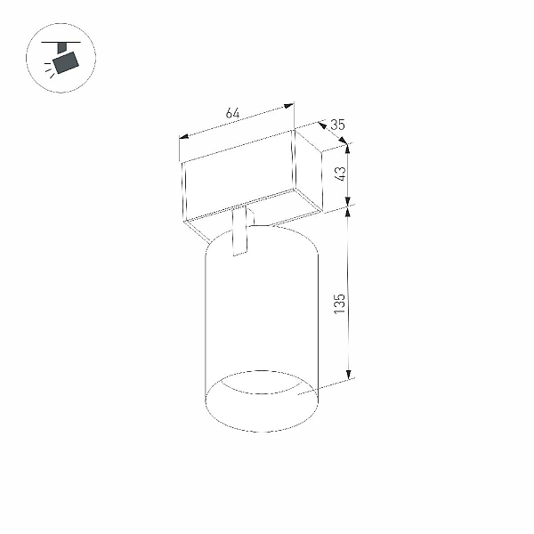 Трековый магнитный светильник Arlight MAG-SPOT-45-R85-12W Day4000 (BK, 36 deg, 24V, DALI) 046592