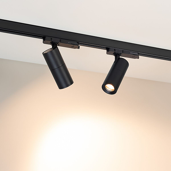 Трековый трехфазный светильник Arlight LGD-ARTEMIS-TRACK-4TR-R55-12W Warm2700 (BK, 8-80 deg, 230V, TRIAC) (IP20 Металл) 053082