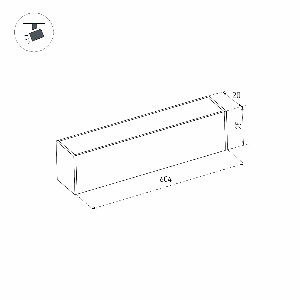 Трековый магнитный светильник Arlight MAG-FLAT-25-L600-18W Day4000 (BK, 100 deg, 24V, DALI) 046334