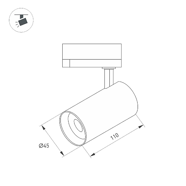 Трековый светодиодный светильник Arlight LGD-SPOT-2TR-R45-7W Day4000 (GD, 24 deg, 230V) 042543