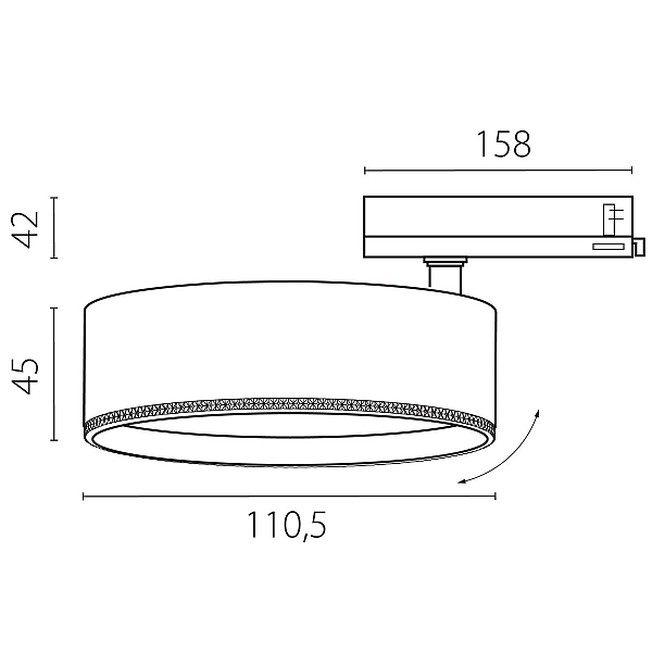 Трековый трехфазный светильник Quattro LED с адаптером Lightstar Alta Pro A5646QT (215646 + 594046)