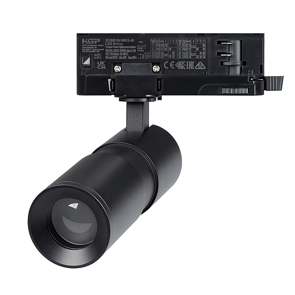 Трековый трехфазный светильник Arlight LGD-ARTEMIS-TRACK-4TR-R55-12W Warm2700 (BK, 8-80 deg, 230V, TRIAC) (IP20 Металл) 053082