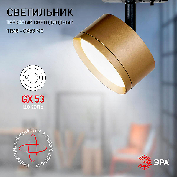 Трековый однофазный светильник ЭРА TR48 - GX53 MG Б0054160