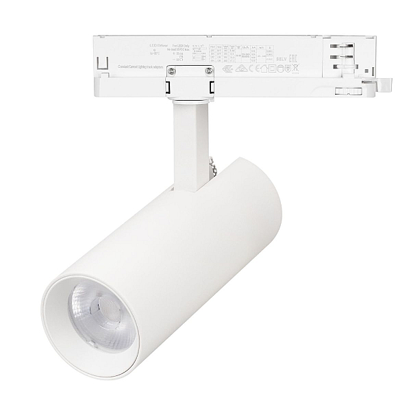 Трековый однофазный светильник Arlight LGD-GERA-2TR-R74-20W Warm3000 (WH, 55 deg, 230V) 055087