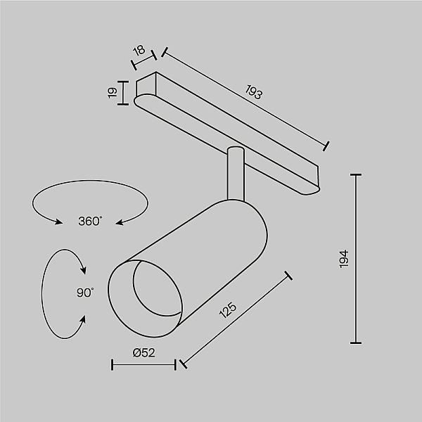 Трековый светодиодный светильник Maytoni Technical Magnetic Exility Focus Led TR032-2-12W3K-M-BBS