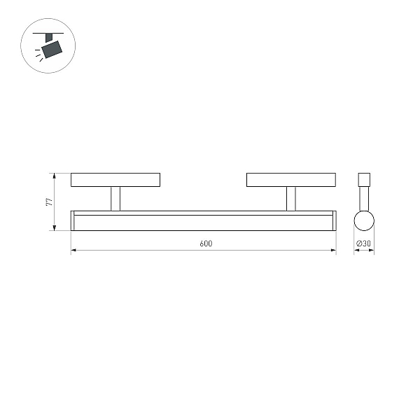 Трековый светильник Arlight Mag-Orient-Tube-Corner-L600-20W Warm3000 037350