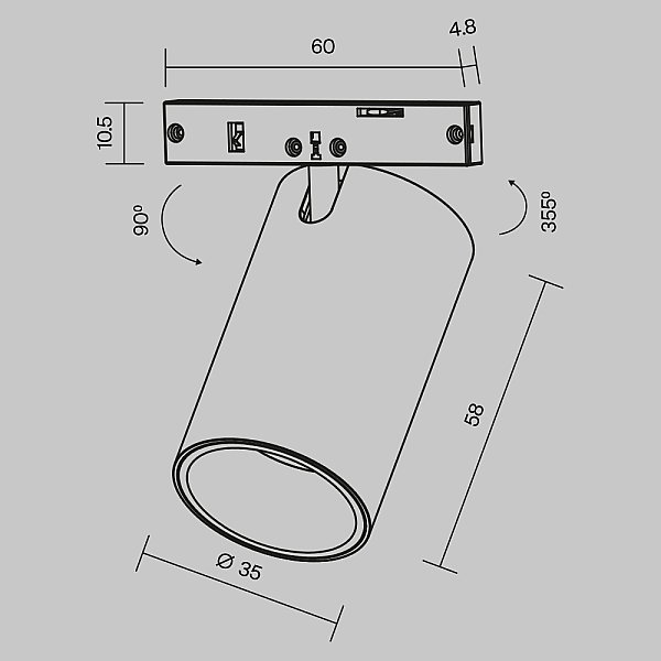 Трековый светильник Maytoni Technical Focus Led TR187-1-5W4K-M-B
